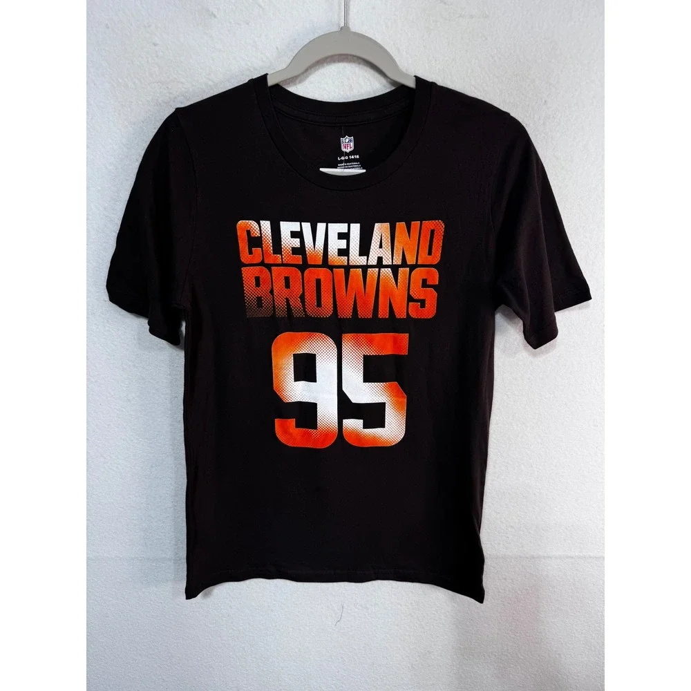 NFL Cleveland Browns Myles Garrett 95 Kids Large Youth T-Shirt Football Athletic